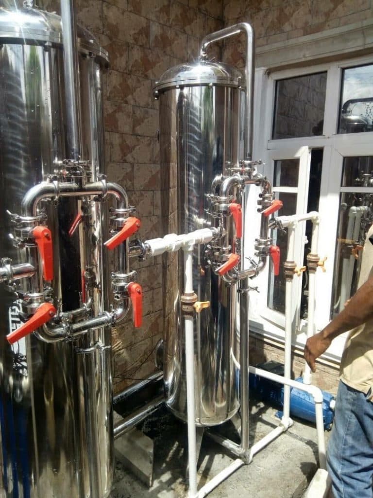 Stainless steel water filtration system installed by Panwell